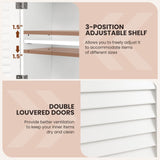 Tangkula Wall Mounted Bathroom Cabinet with Open Shelf & Bar
