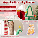 Tangkula Cute Christmas Cat Tree Cat Tower for Indoor Cats with Scratching Posts and Carpet