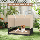 Tangkula Elevated Wicker Dog House