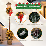 Tangkula 6.1 FT Christmas Pre-lit Street Lamp