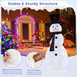 4.2 FT Lighted Christmas Snowman with Redbirds - Tangkula
