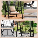 Tangkula Outdoor Patio Swing with Heavy-Duty Metal Frame
