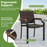 Tangkula Stackable Patio Wicker Dining Chairs Set of 2/4