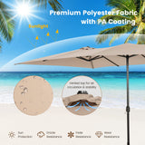 TANGKULA 15 FT Double-Sided Patio Umbrella with Crank Handle