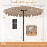 Tangkula 9/10 FT Solar Patio Umbrella with 104/112 Color-Changing Flowing LED Lights