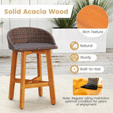 Tangkula Outdoor Rattan Bar Chairs Set of 2/4