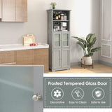 Tangkula Tall Bathroom Storage Cabinet, Freestanding Floor Cabinet