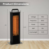Tangkula Electric Patio Heater, 1200W Infrared Outdoor Heater, Double-Sided Heating