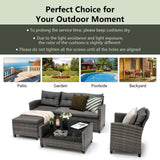 Tangkula 4 Pieces Rattan Conversation Set, Patiojoy Outdoor Furniture Set with Cushions