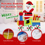 Tangkula Lighted Santa on Train Christmas Decoration with LED Lights