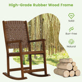 Tangkula Wood Rocking Chair, Indoor Outdoor Rocking Chair, Safe & Smooth Rocking Motion