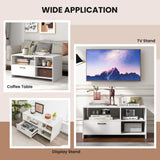 Tangkula White TV Stand for TVs up to 50”