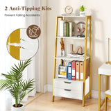 Tangkula 52.5" Tall Freestanding Bookcase with Sturdy Metal Frame