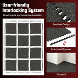 Tangkula 0.39" Thick Rubber Top Exercise Equipment Mats with Boarders