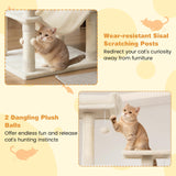 Tangkula Multi-level Cat Tree Modern Cat Tower with Upholstered Perch and 2 Cat Condo