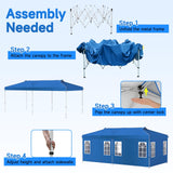 Tangkula 10x20 Ft Pop Up Canopy with Center Lock & 6 Sidewalls
