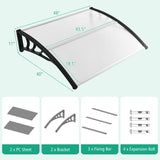 Tangkula 40" x 48" Window Awning, Modern Polycarbonate Overhead Door Awning