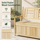 Tangkula 49 Gallon Outdoor Wood Storage box with Seating