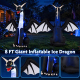 Tangkula 8 FT Tall Halloween Inflatables Ice Dragon Outdoor Decoration