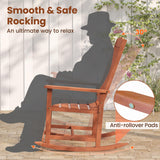 Tangkula Outdoor Patio Wood Rocking Chair