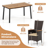 Tangkula Outdoor Dining Set for 6 with Umbrella Hole