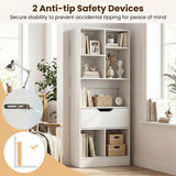 Tangkula 51” Tall Open Bookcase with Drawer(1/2)