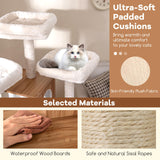 Tangkula 68 Inch Modern Wood Cat Tower with Sisal Scratching Posts