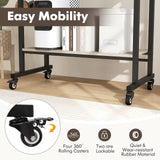 Tangkula Rolling Computer Desk Cart with Keyboard Tray