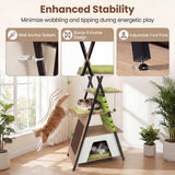 Tangkula 73 Inch Tall Cat Tree Modern Wood Cat Tower