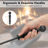 Tangkula 5 Pieces Fireplace Tool Set with Aluminum Handles