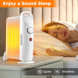 Tangkula Oil Filled Radiator Heater, 700W Portable Radiant Space Heater with Adjustable Thermostat