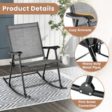 Tangkula Folding Rocking Chair Set of 2