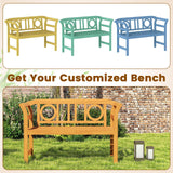 Tangkula Acacia Wood Outdoor Bench with Backrest