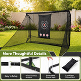 Tangkula 10 FT x 7.4 FT Golf Practice Hitting Net with Carry Bag