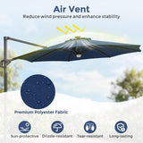 Tangkula 10 FT Solar Patio Umbrella with Base Included