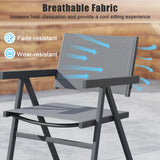 Tangkula Patio Chairs with Breathable Fabric Seat & Tilt Backrest