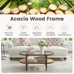 40”L Boho Oval Acacia Wood Cocktail Table - Tangkula