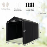 Tangkula 7x5.2Ft Portable Shed, Outdoor Storage Shelter with Waterproof Cover & Roll-up Zipper Door