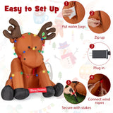 Tangkula 8.5 FT Large Christmas Inflatable Reindeer, Xmas Blow Up Holiday Yard Decoration with 24 LED String Lights