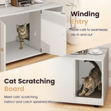 Tangkula Cat Litter Box Enclosure | Hidden Litter Box Furniture with Scratching Board