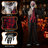 Tangkula 8.2 FT Standing Animatronic Werewolf, Scary Halloween Prop with Howling Sounds