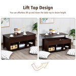 Wood Lift Top Coffee Table, Modern Coffee Table - Tangkula