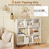 Tangkula 8 Cube Bookcase with 5 Tapered Metal Legs