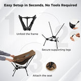 Tangkula Portable Camping Chair Ultra-Lightweight Compact  with Side Pocket