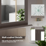 Bathroom Wall Mirror with Shelf, Square Makeup Mirror Wall Hanging Mirror
