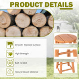 Tangkula Outdoor Wood Bar Stools Set with Round Seat