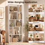 Tangkula 6-Tier Bookshelf | 65" H 10-Cube Open White Bookcase (1/2)