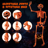 Tangkula 5.2 FT Orange Halloween Skeleton