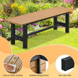 Tangkula 47" Outdoor Garden Bench, 2-Person Patio Park Bench with HDPE Slatted Seat & Metal Frame