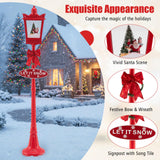 Tangkula 8 ft Musical Christmas Street Light Indoor/Outdoor Lamp Post with Warm White LEDs